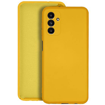 کاور سیلیکونی محافظ لنزدار مناسب برای گوشی موبایل سامسونگ مدل A04s-زرد