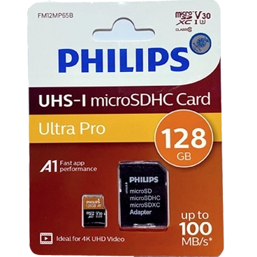 کارت حافظه microSDHC فیلیپس مدل Ultra Pro کلاس 10 استاندارد UHS-I U3 سرعت 100MB/s ظرفیت 128 گیگابایت به همراه آداپتور