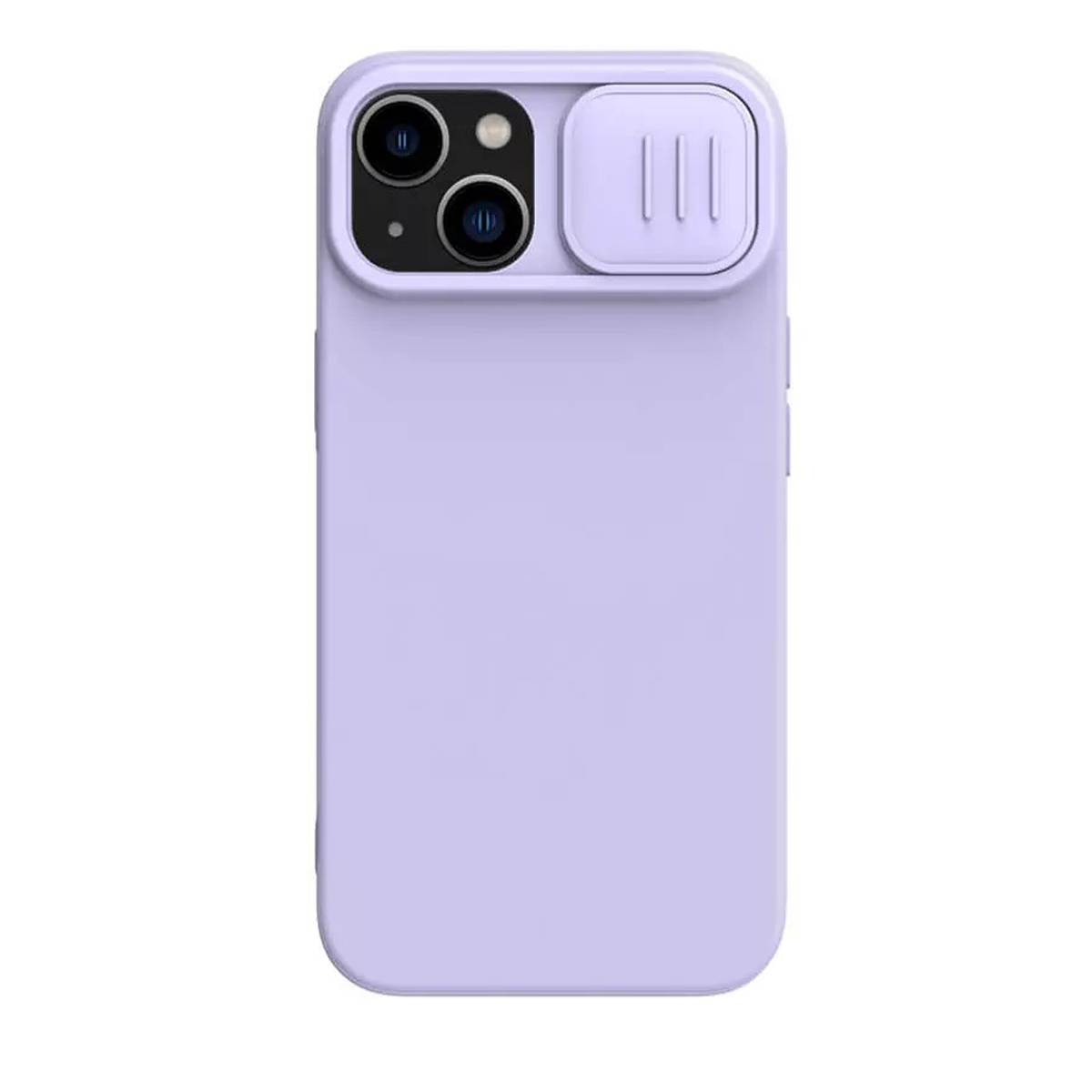 کاور گوشی اپل iPhone 14 نیلکین مدل CamShield Silky Silicone-بنفش روشن