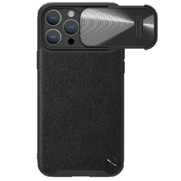 کاور گوشی اپل iPhone 14 Pro نیلکین مدل CamShield Leather S Case-مشکی