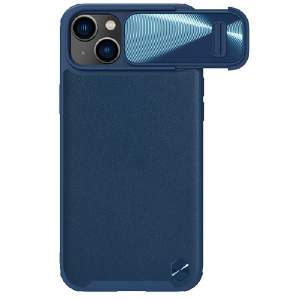 کاور گوشی اپل iPhone 13 / 14 نیلکین مدل CamShield Leather S Case  -سرمه‌ای