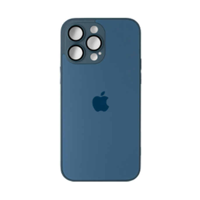 قاب گوشی اپل iPhone 14 pro ای جی گلس مدل silicone case-آبی تیره