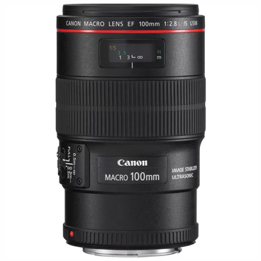 لنز دوربین کانن مدل EF 100mm f/2.8L Macro IS USM با لوازم جانبی