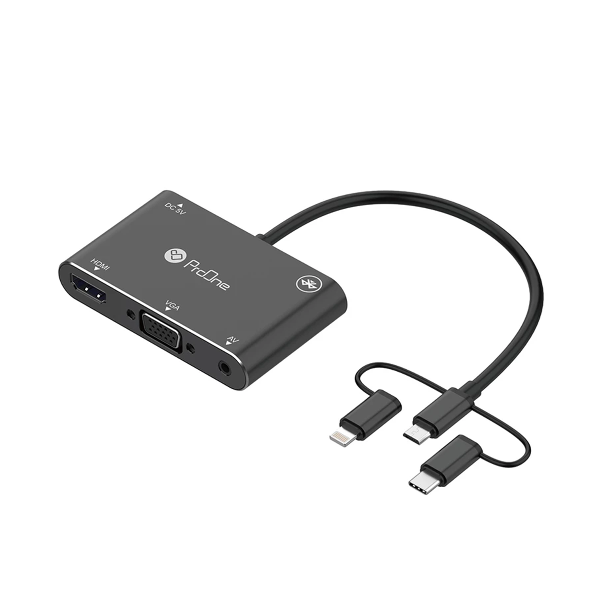 مبدل microUSB/ لایتنینگ/ USB-C به HDMI/VGA/AV پرووان مدل PHU560