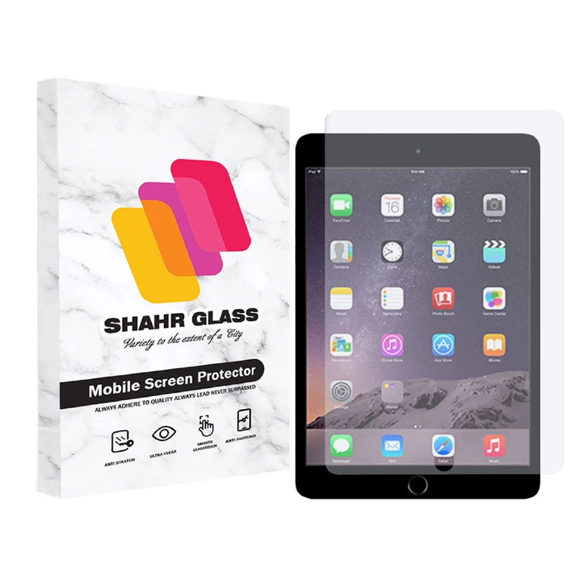 گلس تبلت اپل iPad Mini 3 شهر گلس مدل SMPT1 -بی رنگ شفاف