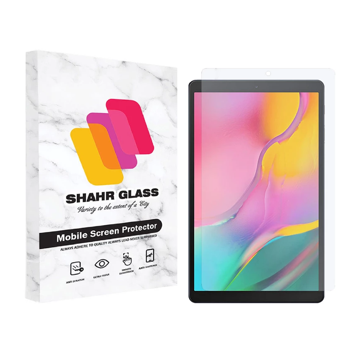 گلس تبلت سامسونگ Galaxy Tab A 10.1 2019 شهر گلس مدل SMPT2 -بی رنگ شفاف