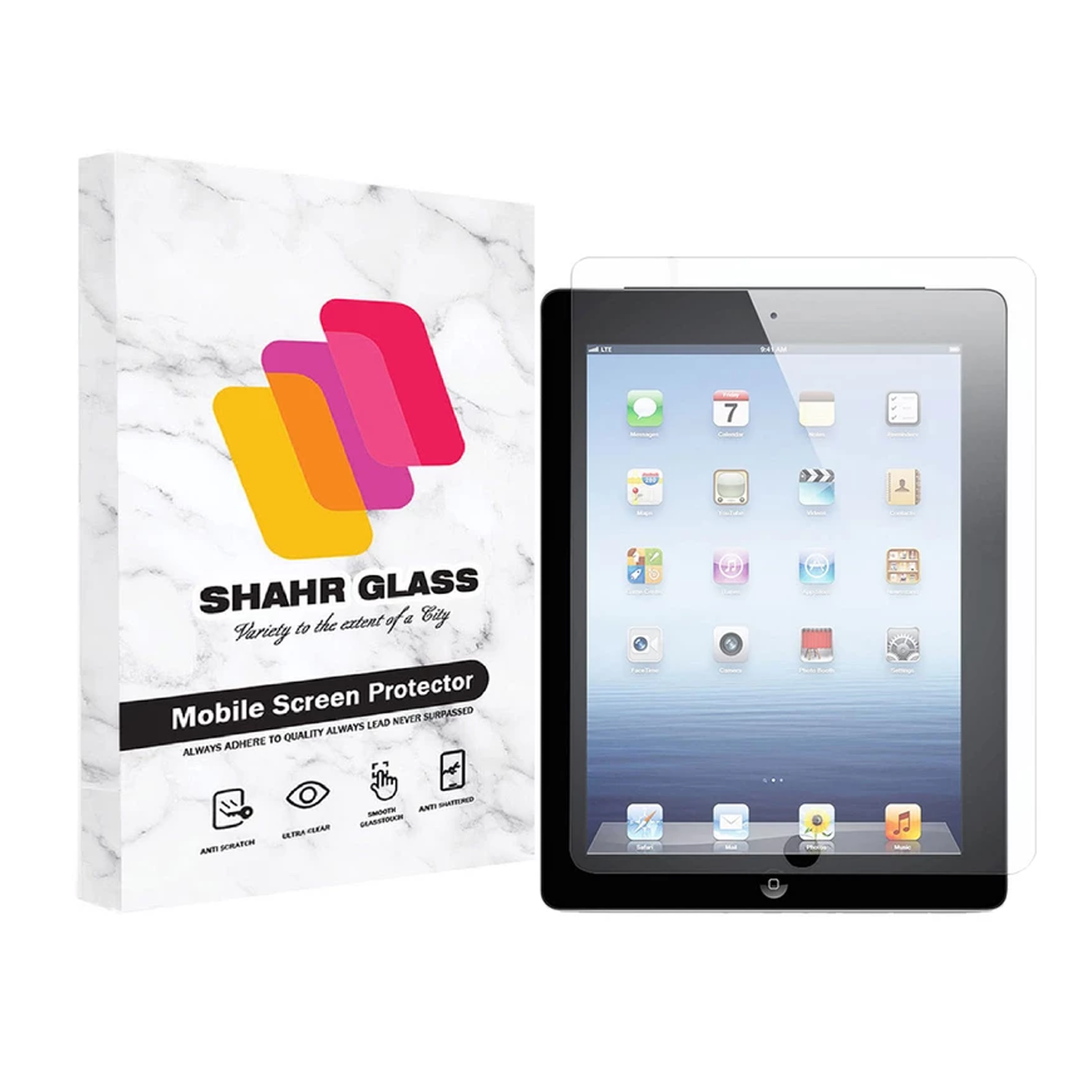 گلس تبلت اپل iPad 3 شهر گلس مدل SMPT2-بی رنگ شفاف