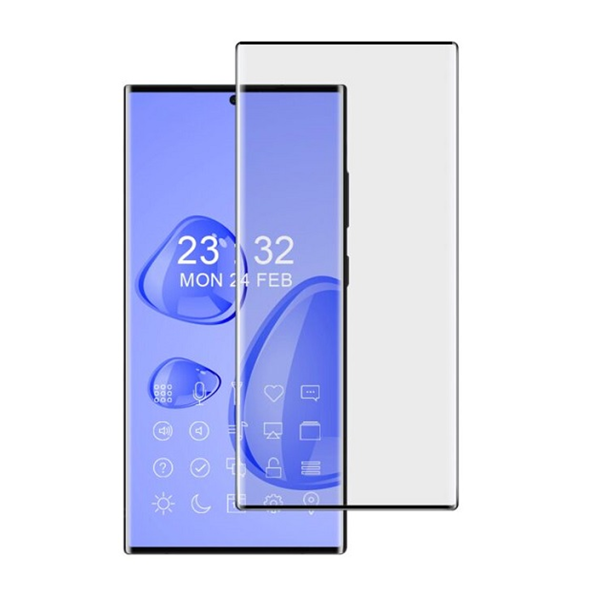 گلس گوشی سامسونگ Galaxy S23 Ultra مدل فول چسب-مشکی