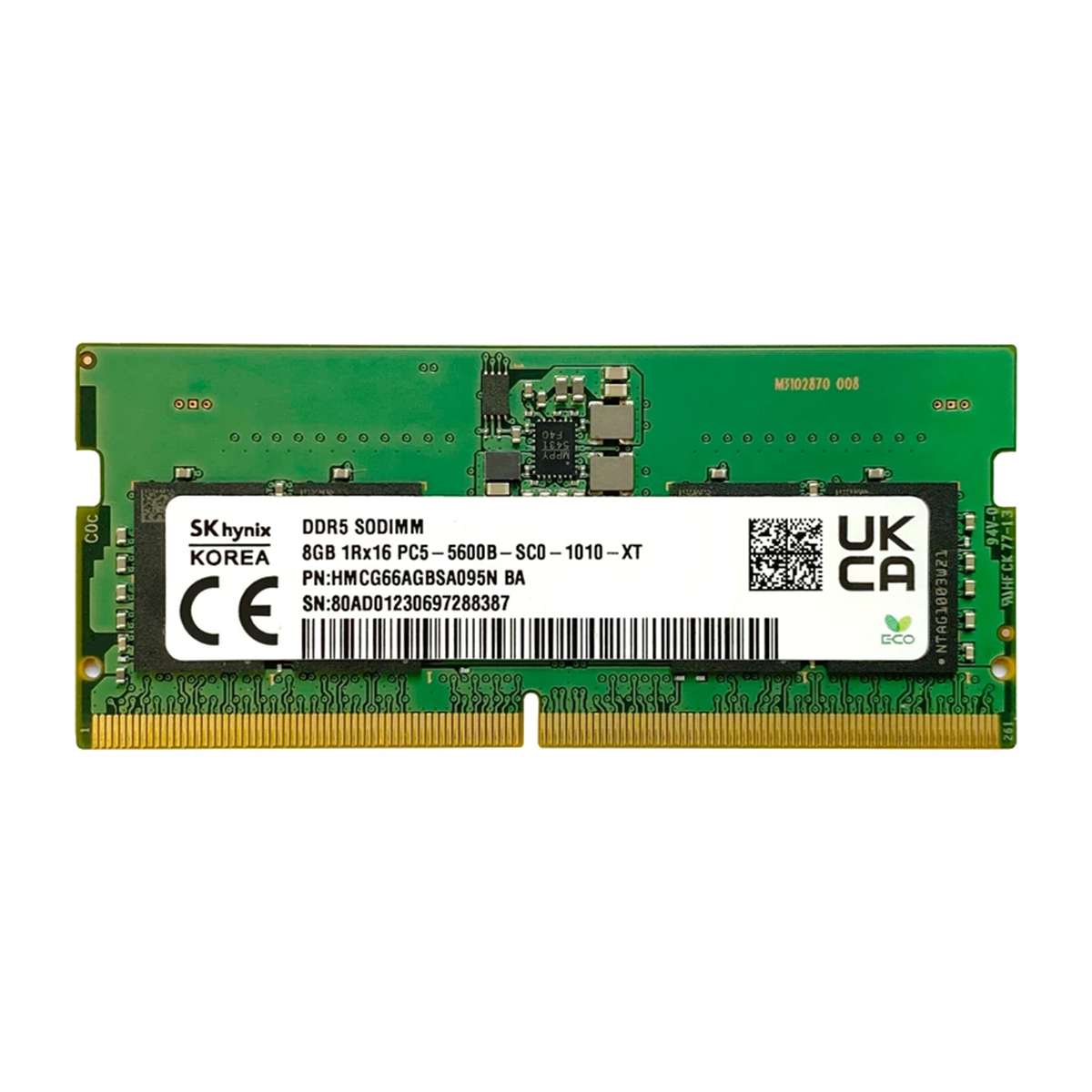 رم لپ تاپ DDR5 تک کاناله 5600B مگاهرتز CL40 اس کی هاینیکس مدل HMCG66AGBSA ظرفیت 8 گیگابایت-سبز