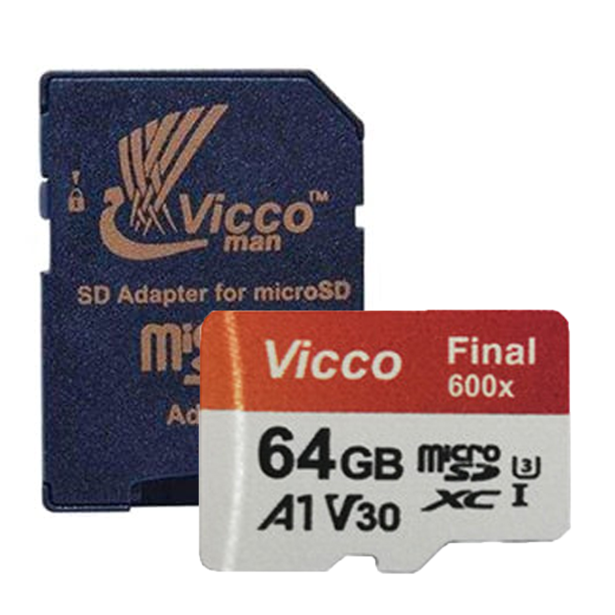 کارت حافظه microSDXC ویکومن مدل Final 600X کلاس 10 استاندارد UHS-I U3 سرعت 90MBps ظرفیت 64 گیگابایت به همراه آداپتور -سفید