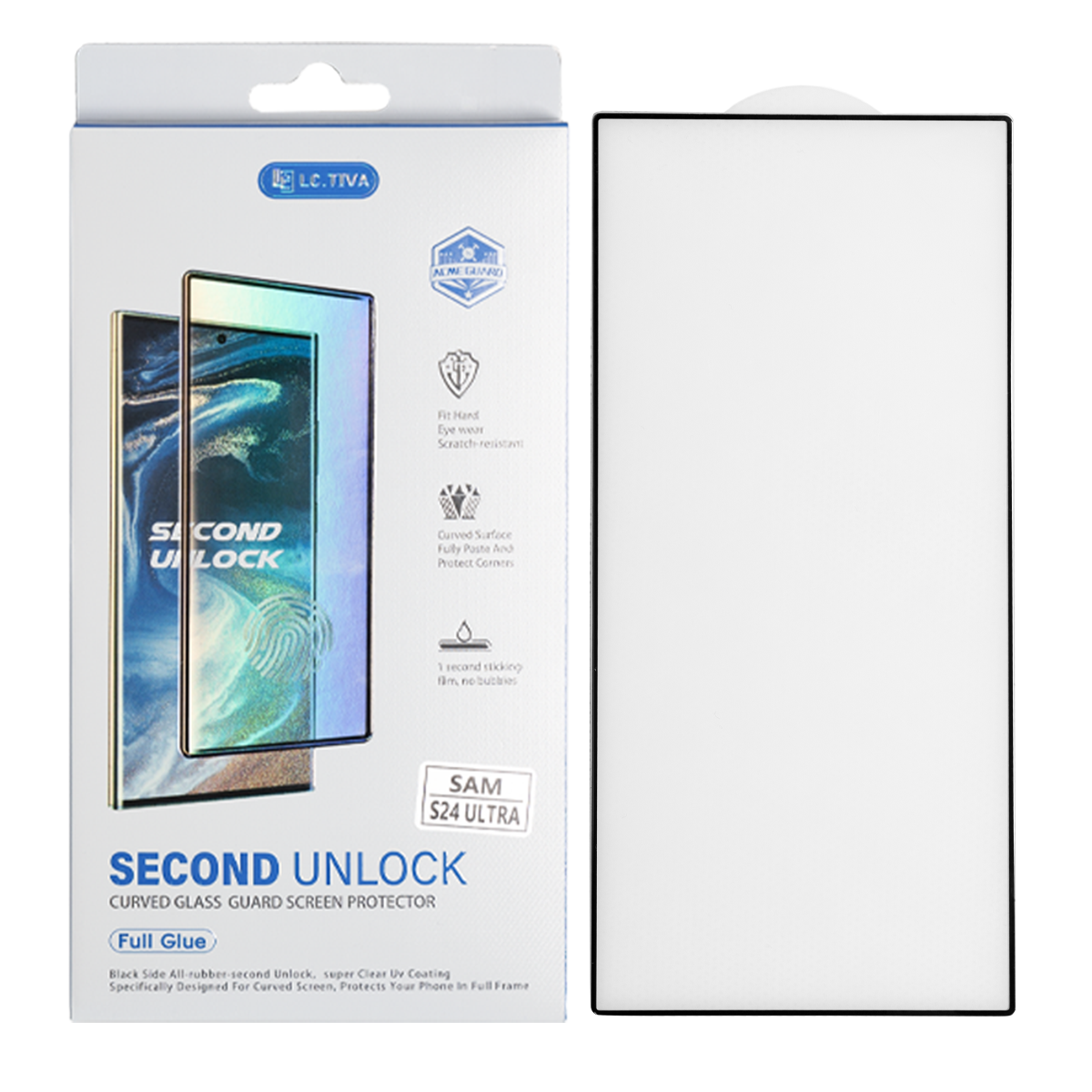 گلس گوشی سامسونگ Galaxy S24 ULTRA ال سی تیوا مدل Second Unlock-مشکی