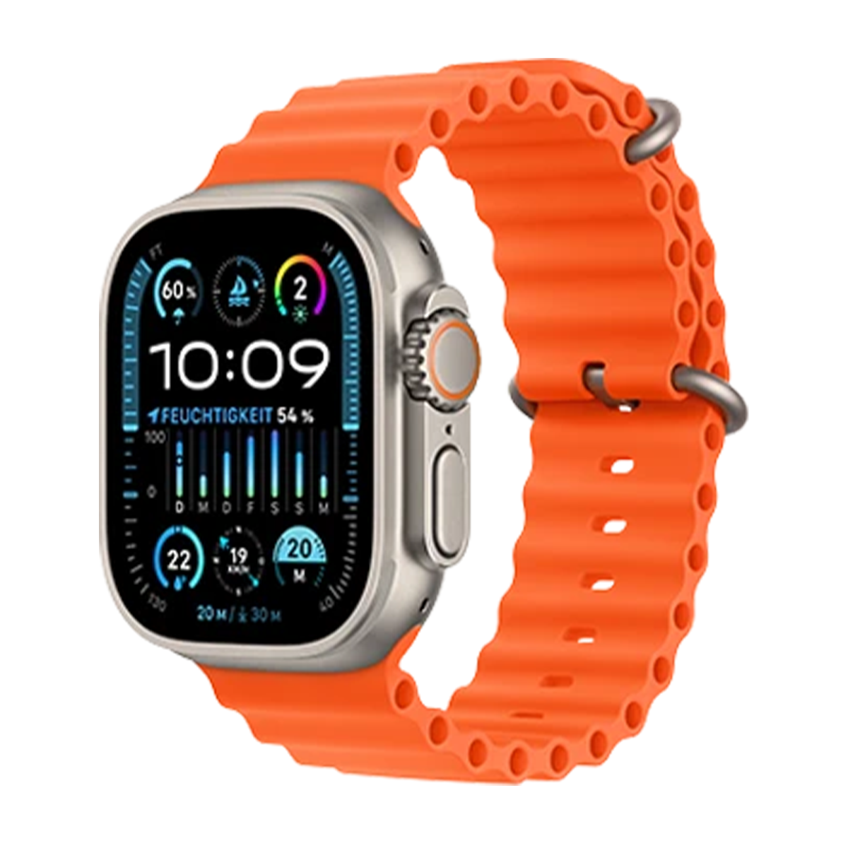 ساعت هوشمند مدل Hw ultra2-بدنه نقره ای بند نارنجی