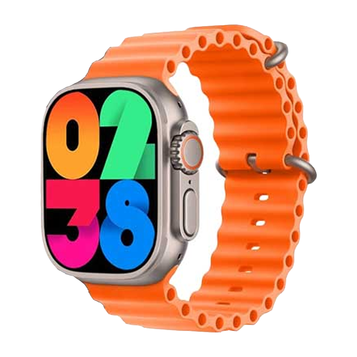ساعت هوشمند مدل Y80 Ultra-بدنه نقره ای بند نارنجی