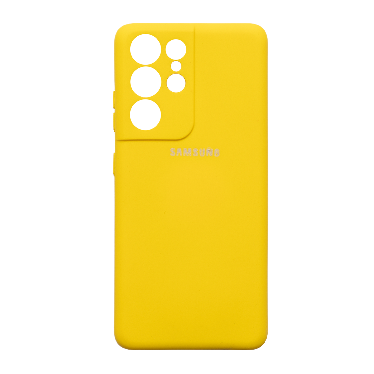 کاور سیلیکونی محافظ لنزدار مناسب برای گوشی موبایل سامسونگ Galaxy S21 Ultra-زرد