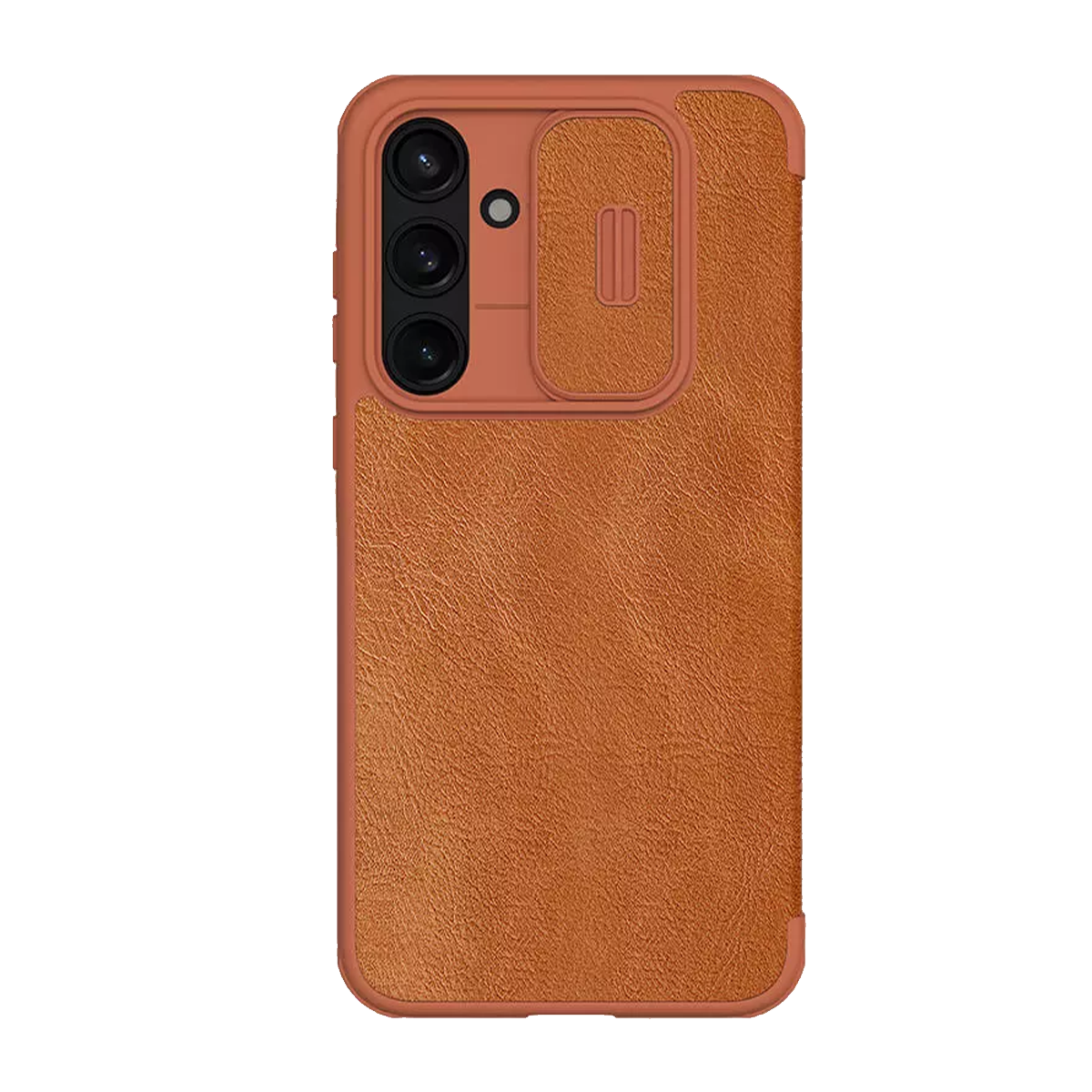کاور گوشی سامسونگ Galaxy A55 نیلکین مدل Qin Pro Series Leather case-قهوه ای