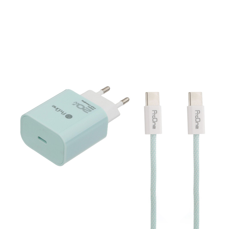 شارژر دیواری پرووان مدل PWC540C توان 20 وات به همراه کابل USB-C