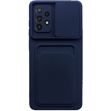 کاور سیلیکونی محافظ لنزدار کشویی مدل جا کارتی دار مناسب برای گوشی موبایل سامسونگ Galaxy A52 / Galaxy A52s
