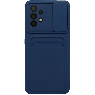 کاور سیلیکونی محافظ لنزدار کشویی مدل جا کارتی دار مناسب برای گوشی موبایل سامسونگ Galaxy A32 4G