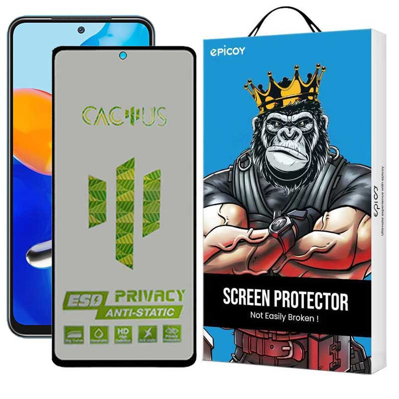 محافظ صفحه نمایش حریم شخصی اپیکوی مدل Cactus-ESD-Privacy مناسب برای گوشی موبایل شیائومی Redmi Note 10 4G / Note 11 4G Global / Poco M5s 4G / Poco M4 Pro 4G