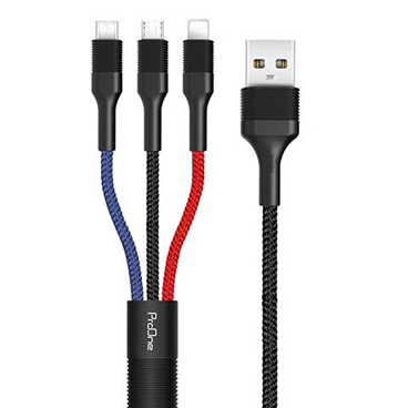 کابل تبدیل USB به USB-C / microUSB / لایتنینگ پرووان مدل PCC280 طول 1 متر