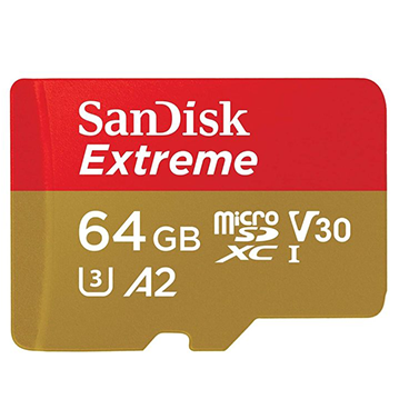  کارت حافظه microSDXC سن دیسک مدل Extreme کلاس A2 استاندارد UHS-I U3 سرعت 160MBps ظرفیت 64 گیگابایت