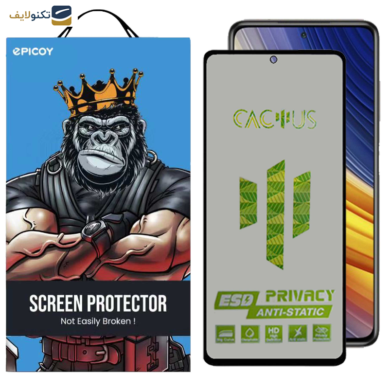 محافظ صفحه نمایش حریم شخصی اِپیکوی مدل Cactus-ESD-Privacy مناسب برای گوشی موبایل شیائومی Poco X3/ X3 NFC/ X3 Pro