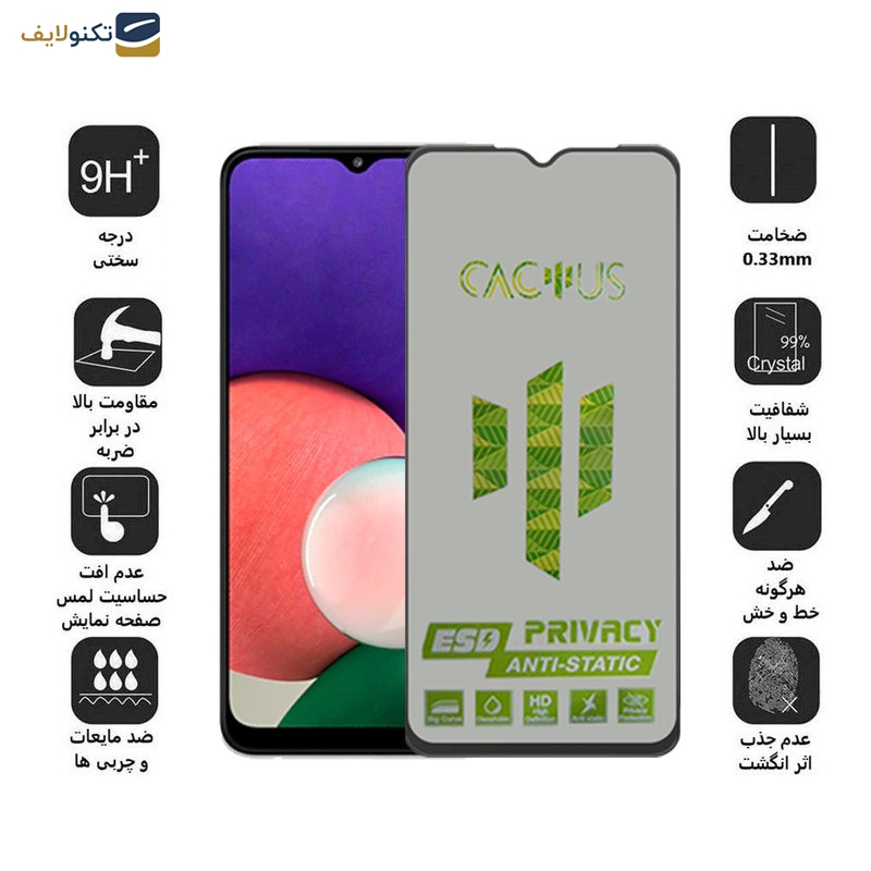 محافظ صفحه نمایش حریم شخصی اپیکوی مدل Cactus-ESD-Privacy مناسب برای گوشی موبایل سامسونگ Galaxy A22 5G/F42 5G  