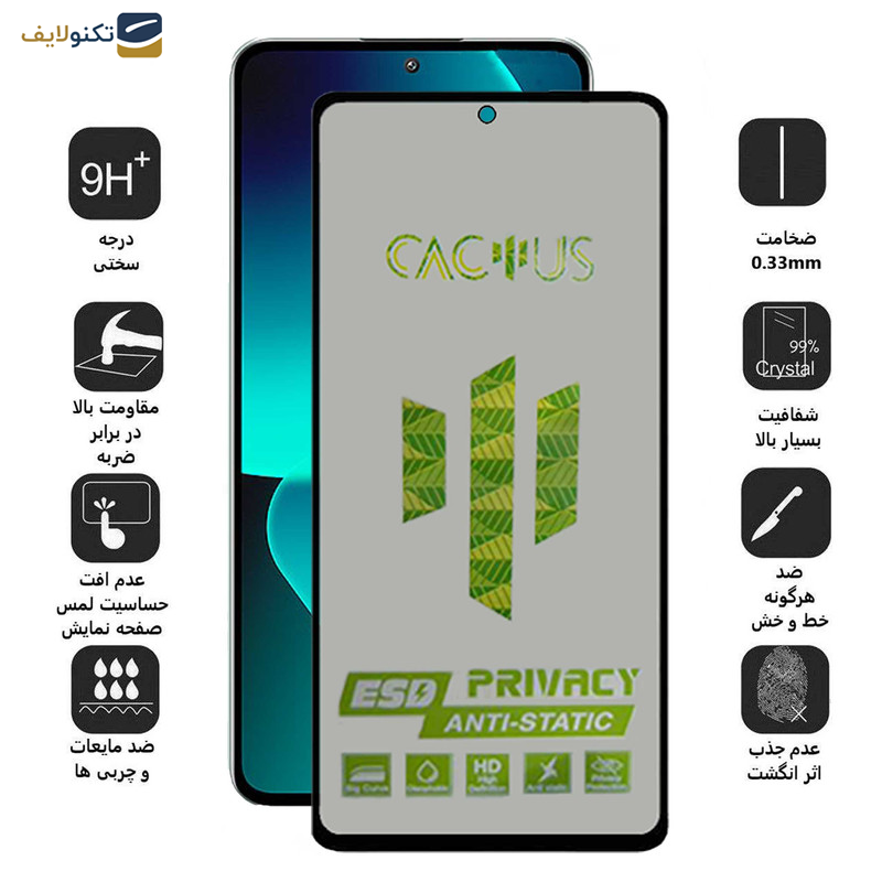 محافظ صفحه نمایش حریم شخصی اِپیکوی مدل Cactus-ESD-Privacy مناسب برای گوشی موبایل شیائومی 13T Pro / 13T / Redmi K60 Ultra