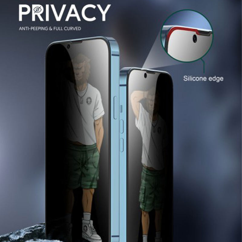 گلس گوشی اپل آیفون 14 گرین مدل Silicone Privacy-HD Plus