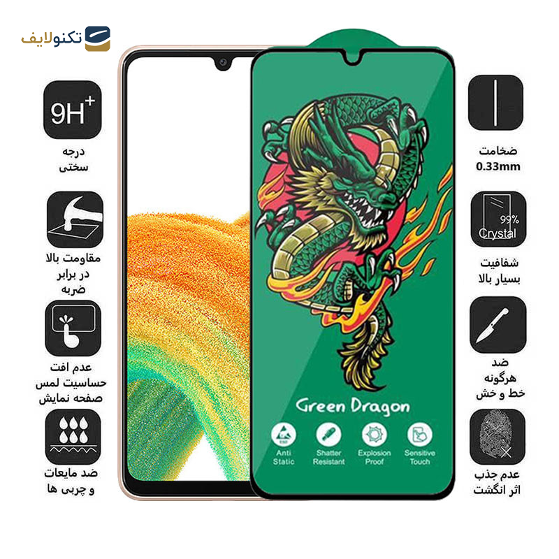 محافظ صفحه نمایش اپیکوی مدل Green Dragon ExplosionProof مناسب برای گوشی موبایل سامسونگ Galaxy A33 5G/ A32 4G/ A22 4G/ A50 4G