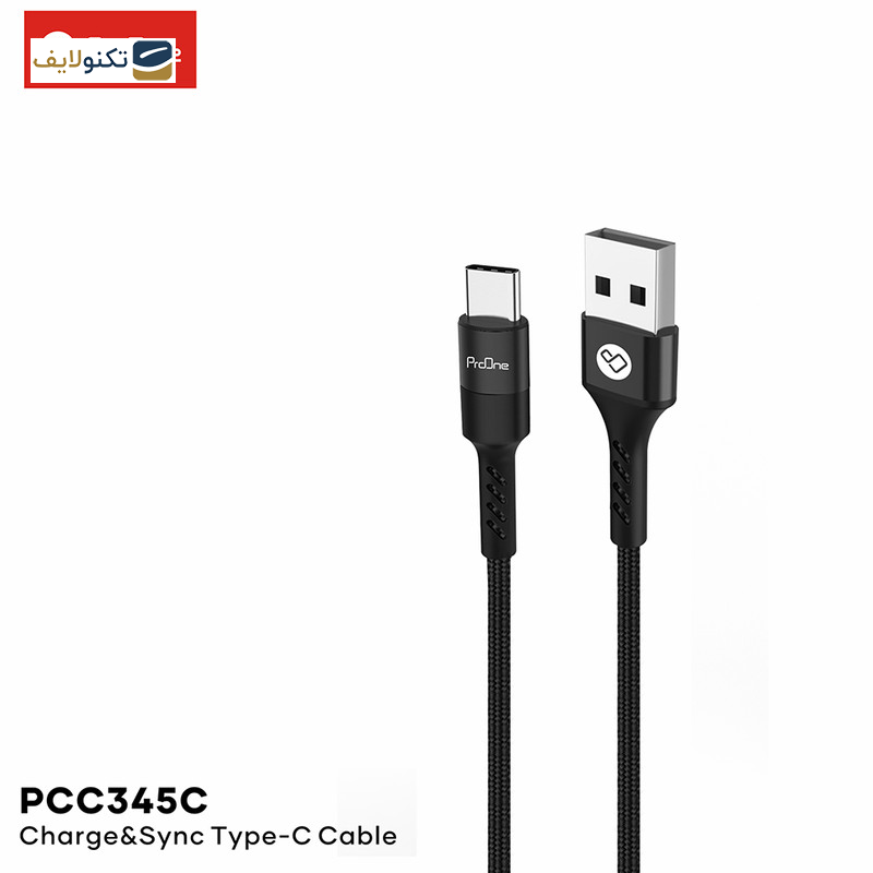 کابل تبدیل USB به USB-C پرووان مدل PCC345C طول 1 متر
