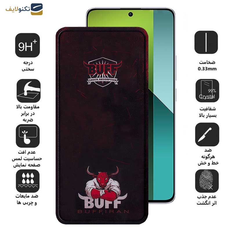 محافظ صفحه نمایش بوف مدل Muscle-Bull مناسب برای گوشی موبایل شیائومی Redmi Note 13 4G / 5G / Note 13 Pro 4G / 5G / Note 13R Pro