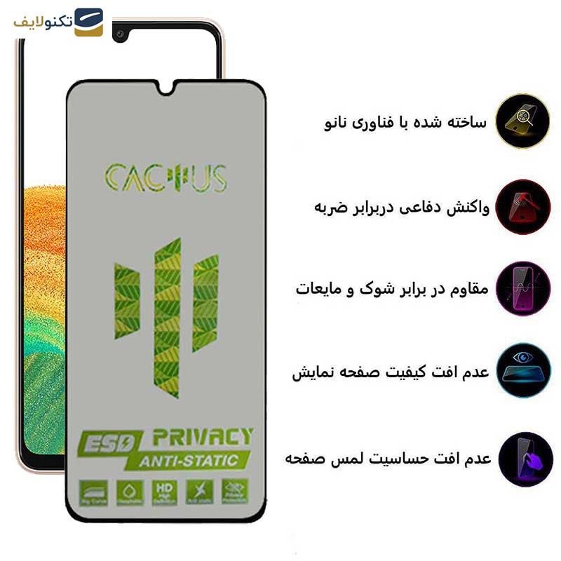 محافظ صفحه نمایش حریم شخصی اپیکوی مدل Cactus-ESD-Privacy مناسب برای گوشی  موبایل سامسونگ Galaxy A33 5G/A32 4G/A22 4G/A50/A50s/A31/A30