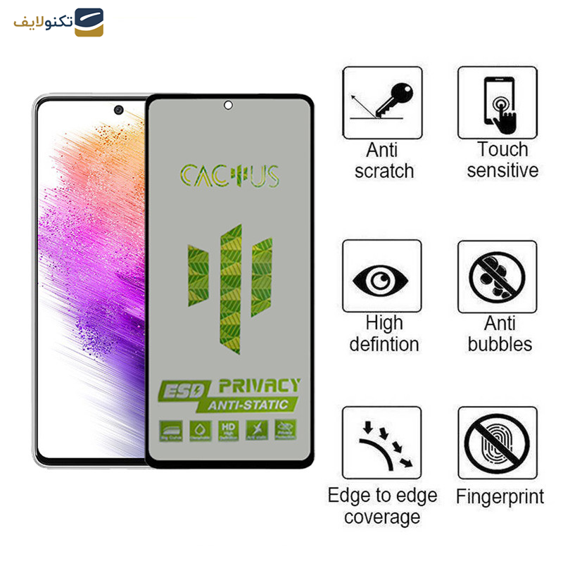 محافظ صفحه نمایش حریم شخصی اپیکوی مدل Cactus-ESD-Privacy مناسب برای گوشی موبایل سامسونگ Galaxy A73 5G/A72 4G/5G /M54 /M53 5G/M52/ M5/A71/A81/A91/M62/F62/S10 Lite/Note 10 Lite 