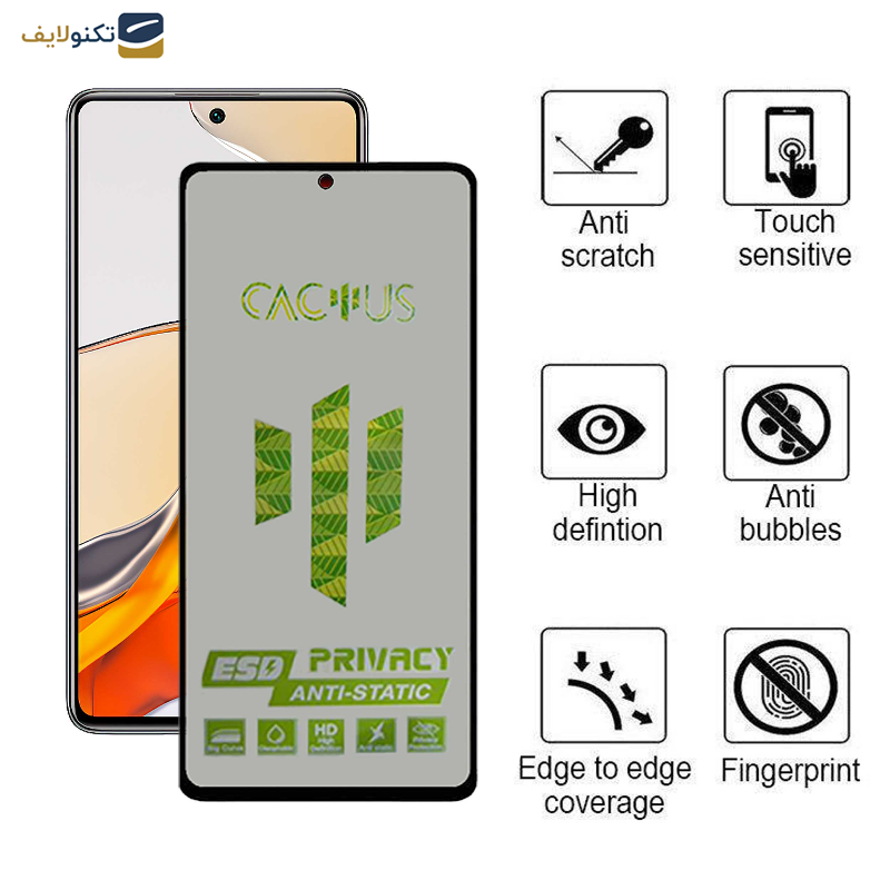 محافظ صفحه نمایش حریم شخصی اِپیکوی مدل Cactus-ESD-Privacy مناسب برای گوشی موبایل شیائومی Mi 12T Pro / Mi 12T / Mi 11T Pro / Mi 11T