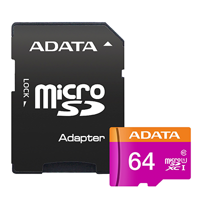 کارت حافظه microSDXC ای دیتا مدل Premier کلاس 10 استاندارد U1 سرعت 80MBps ظرفیت 64 گیگابایت به همراه آداپتور SD