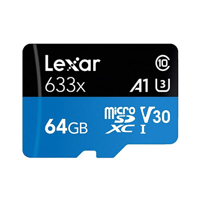 کارت حافظه microSDXC لکسار مدل 633X کلاس 10 استاندارد UHS-I U3 سرعت 100MBps ظرفیت 64 گیگابایت