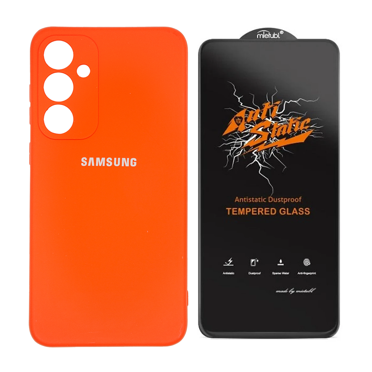 قاب گوشی سامسونگ Galaxy A55 مدل سیلیکونی به همراه گلس Anti Static