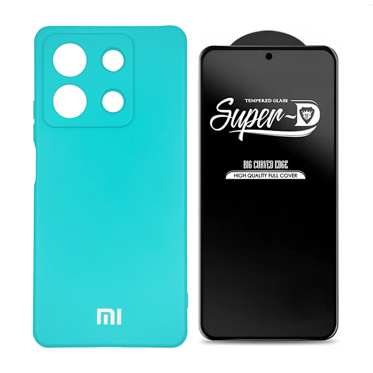قاب گوشی شیائومی Redmi Note 13 Pro 4G مدل سیلیکونی به همراه گلس مدل Super D