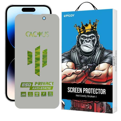 محافظ صفحه نمایش حریم شخصی اپیکوی مدل Cactus-ESD-Privacy مناسب برای گوشی موبایل اپل iPhone 14 Pro