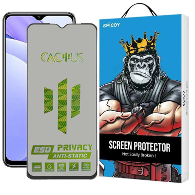 محافظ صفحه نمایش حریم شخصی اپیکوی مدل Cactus-ESD-Privacy مناسب برای گوشی موبایل شیائومی Redmi Note 9 4G - Note 8 Pro - 9 Power - 9 Prime - 9 - 10A