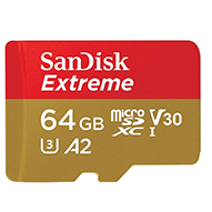  کارت حافظه microSDXC سن دیسک مدل Extreme کلاس A2 استاندارد UHS-I U3 سرعت 160MBps ظرفیت 64 گیگابایت
