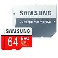کارت حافظه microSDHC سامسونگ مدل Evo Plus کلاس 10 ظرفیت 64 گیگابایت به همراه آداپتور SD