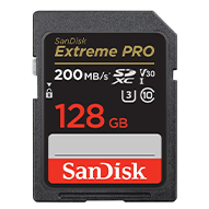  کارت حافظه SDXC سن دیسک مدل Extreme Pro V30 کلاس 10 استاندارد UHS-I U3 سرعت 200mbps ظرفیت 128 گیگابایت
