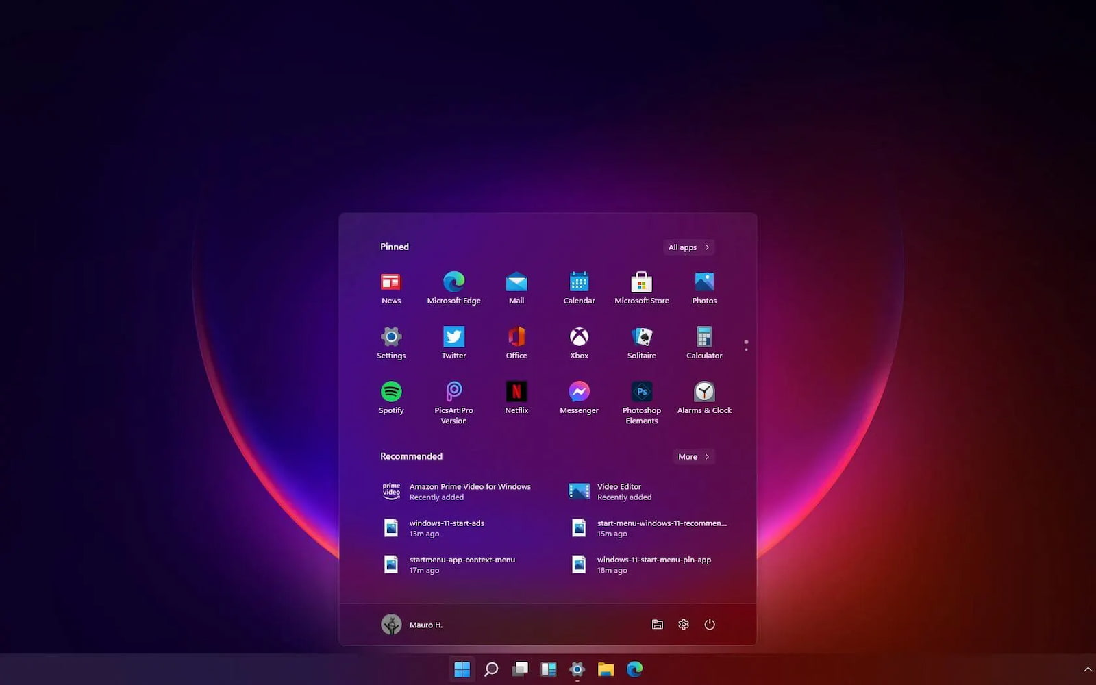 windows 11 new start menu