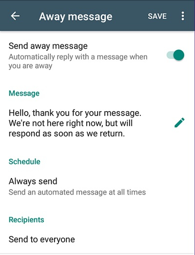 پیام عدم دسترسی در واتساپ