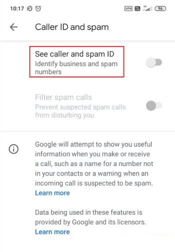 See caller and spam ID