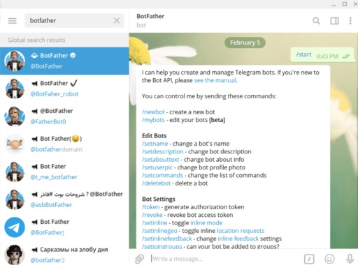 ایجاد یک حساب کاربری با تلگرام و چت با Botfather - 2