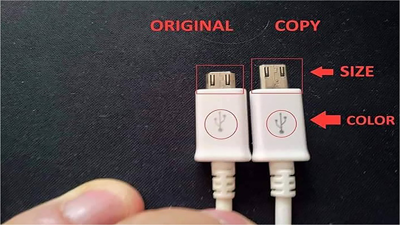 Konektörler aracılığıyla orijinal Samsung kablosunu tanımlayın