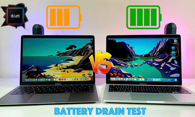 مقایسه macbook pro m1 با macbook air m1 در عمر باتری